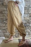 Nonni Gingham Classic Barrel Pant Indian Yellow